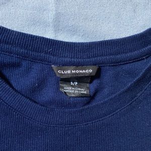 Club Monaco Navy Ribbed T-Shirt Size Small